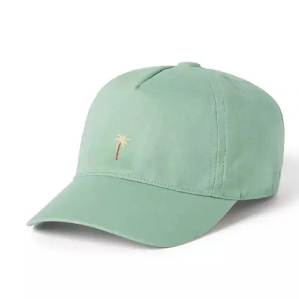 JANIE and JACK BABY EMBROIDERED PALM LINEN-COTTON CAP
